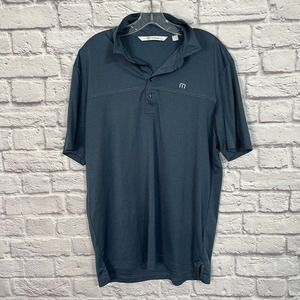 Travis Mathew Polo Shirt Adult Large Blue Lightweight Golf Casual Men